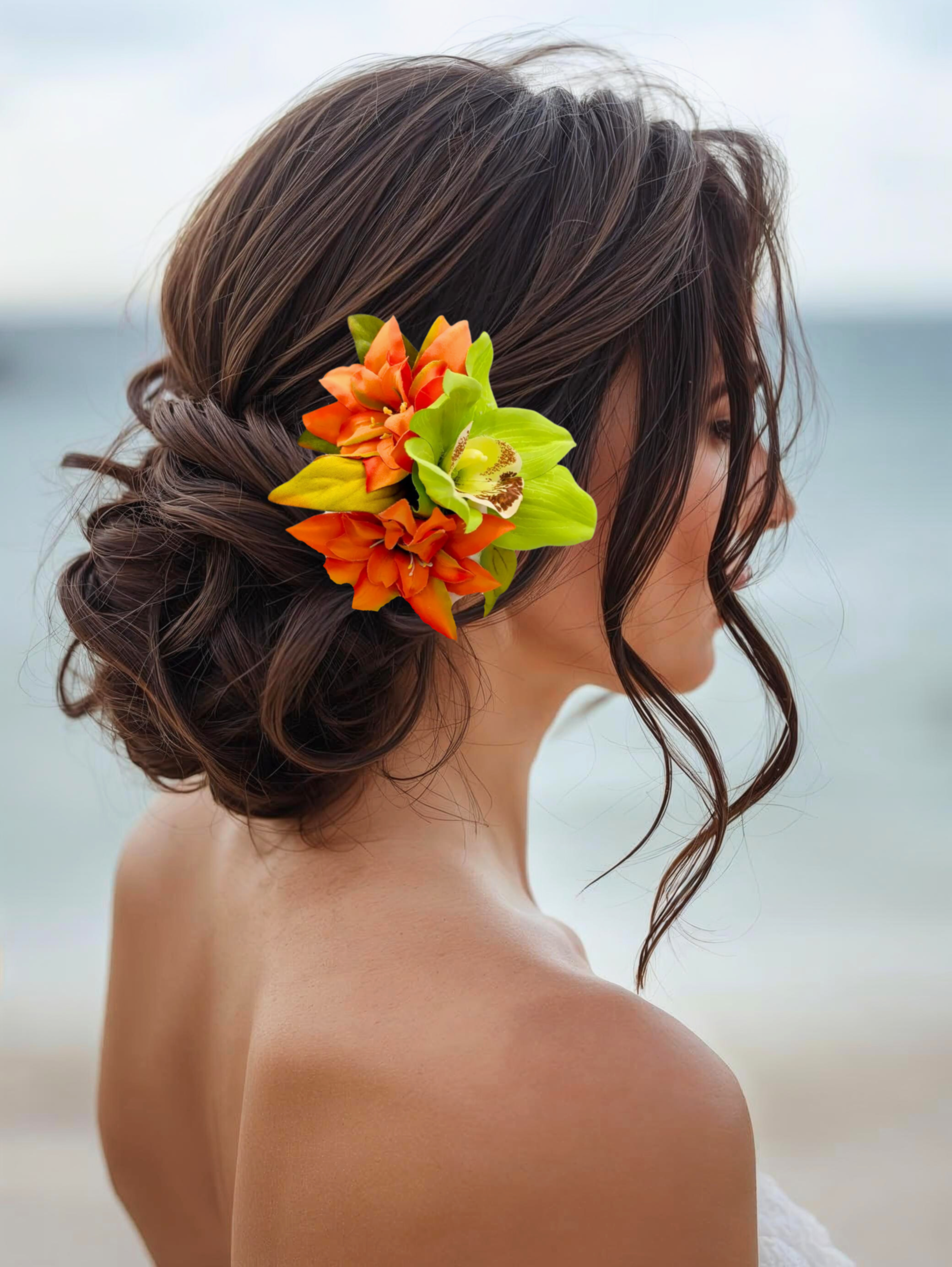Tropical Hawaiian Flower Wedding Headpiece