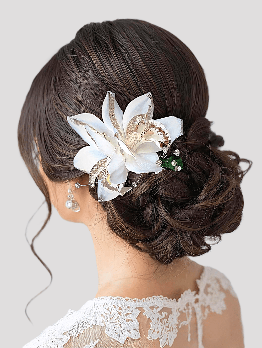 Bridal hair piece Flower Bride Wedding Hair Comb White Floral Bridal Hair Clip  main image 4