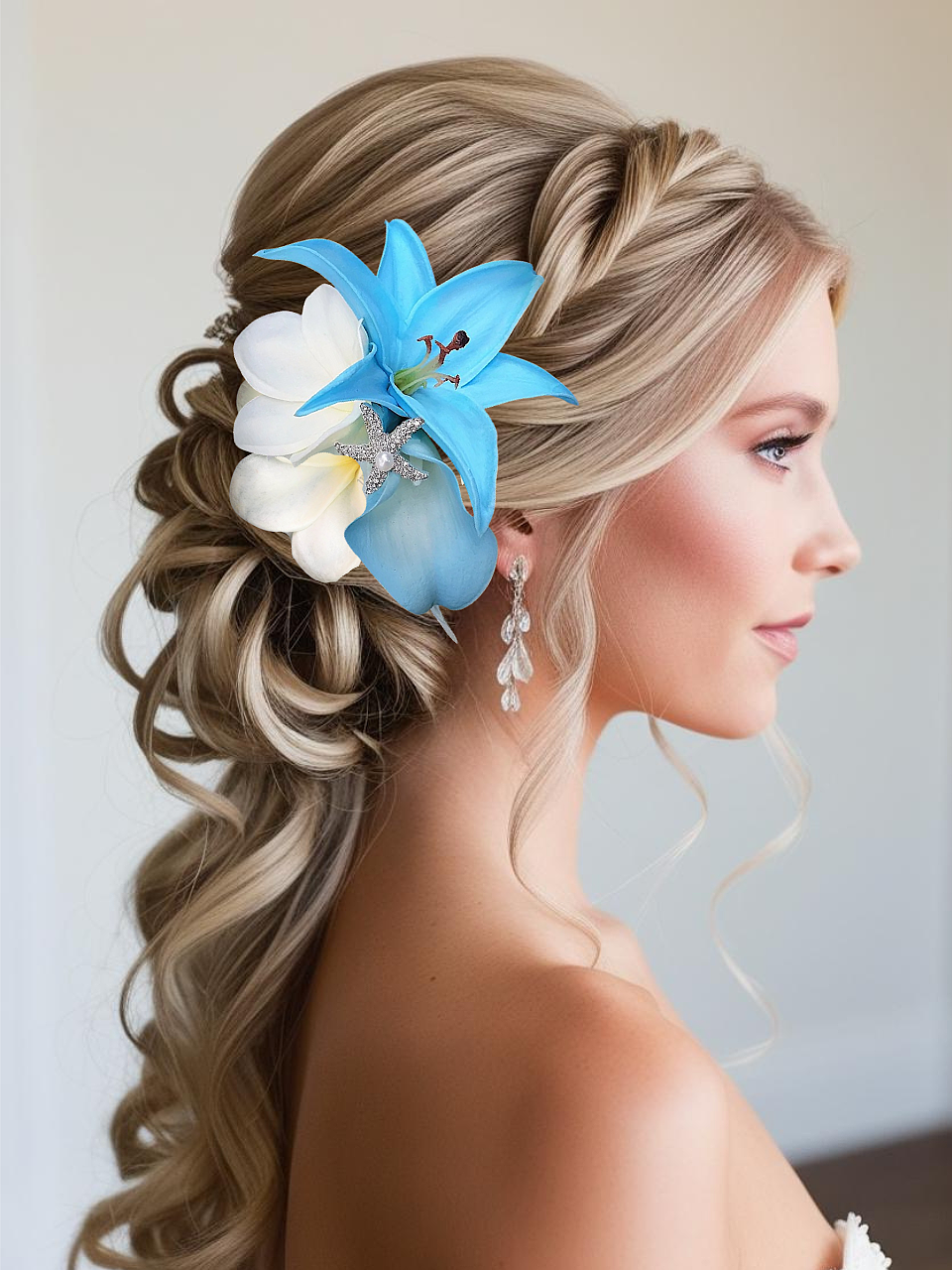 blue lily and plumeria with starfish.png