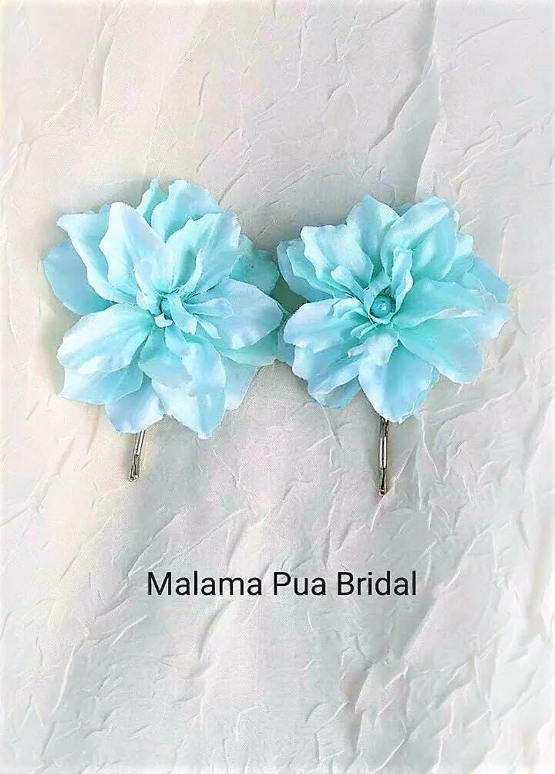 baby blue delphinium bridal hair pins (Copy)