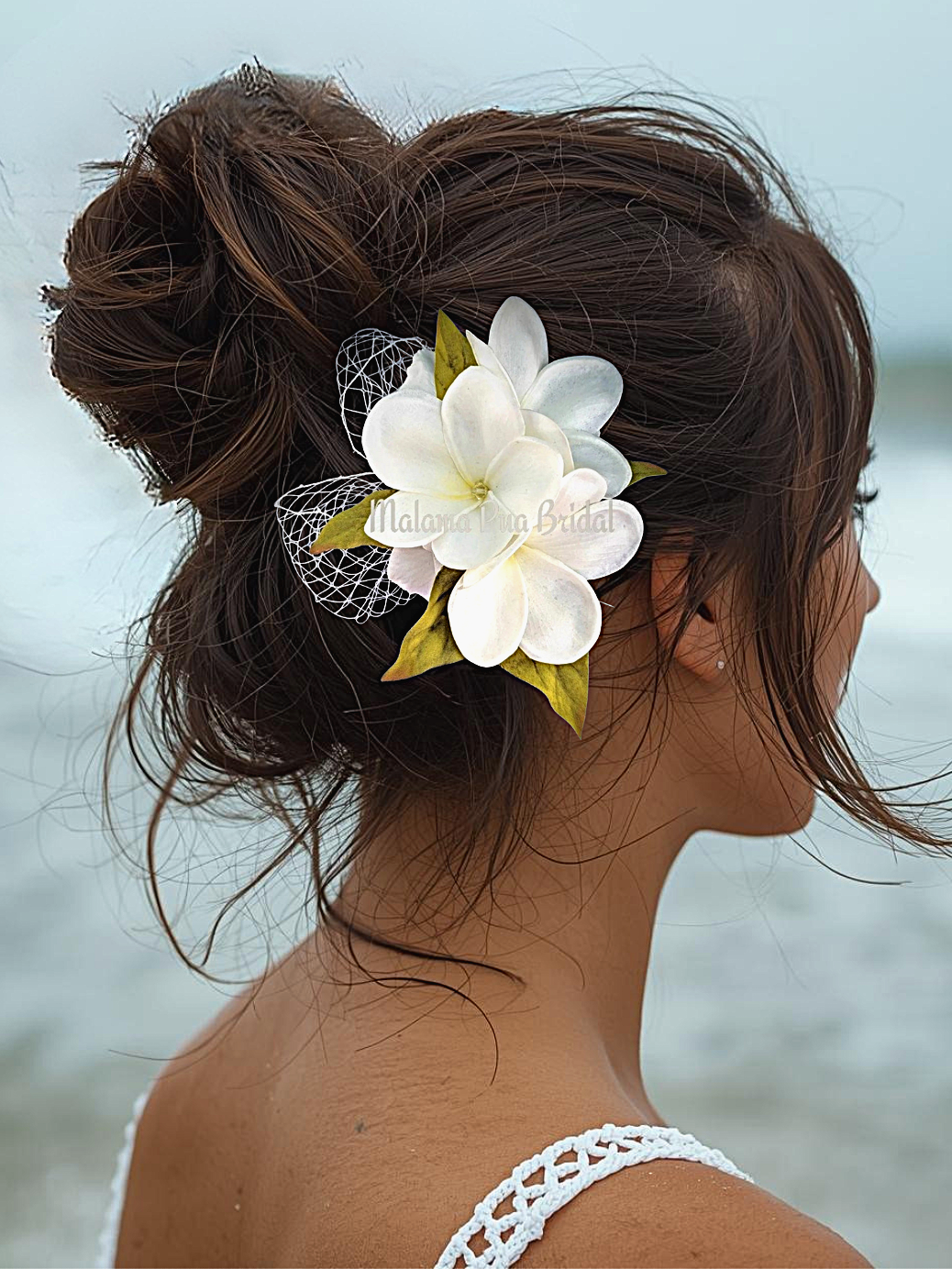 Bridal Headpiece with Real Touch Plumeria