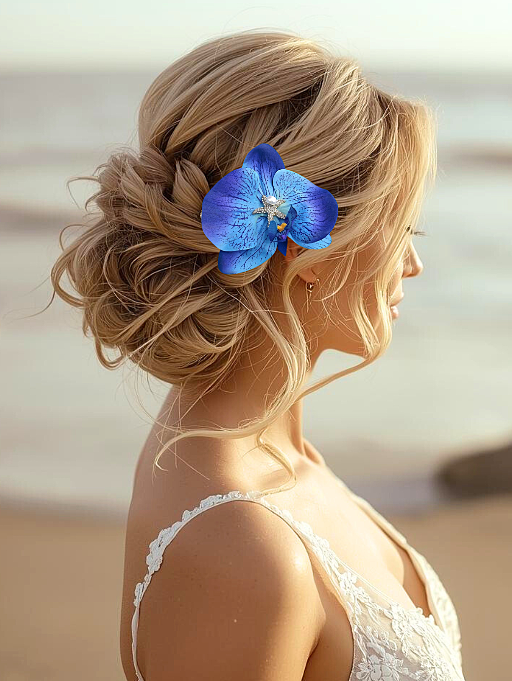 Bridal orchid with Starfish & Pearls