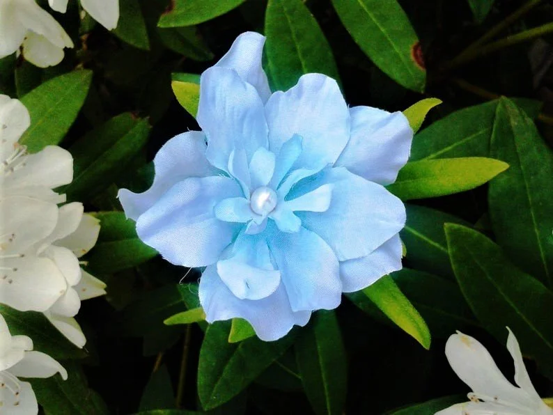 baby blue delphinium hair clip for wedding or bride (Copy)