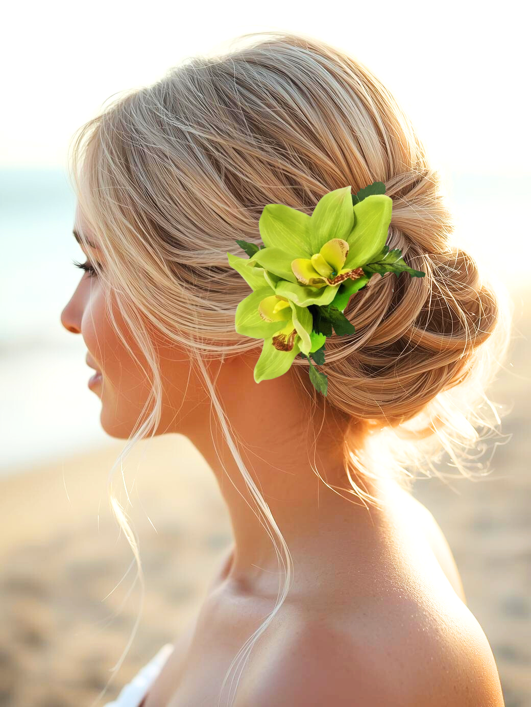 Bridal Hairpiece with Tropical Silk Orchids