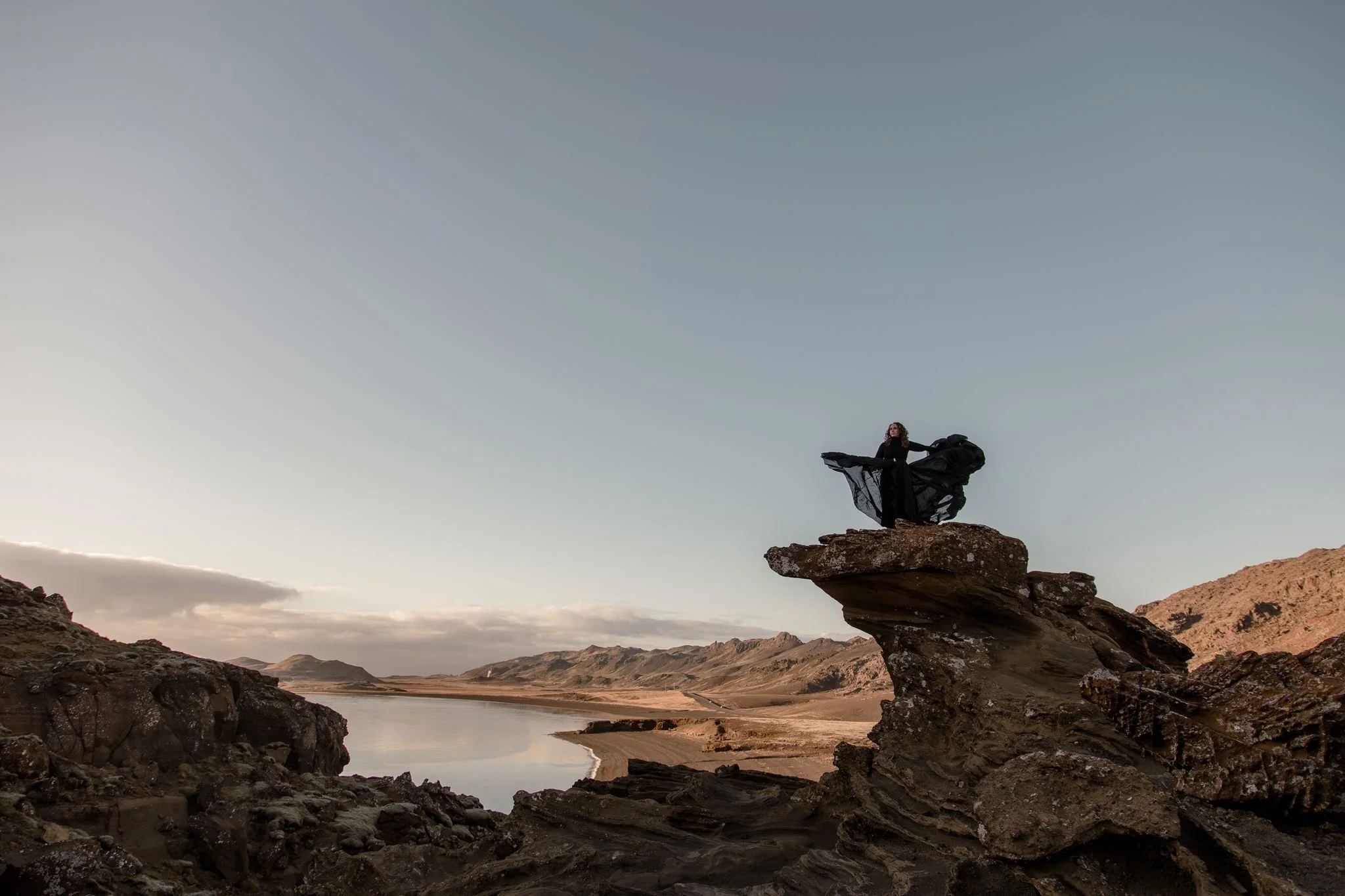 personal brand photoshoot in Iceland at volcanic location