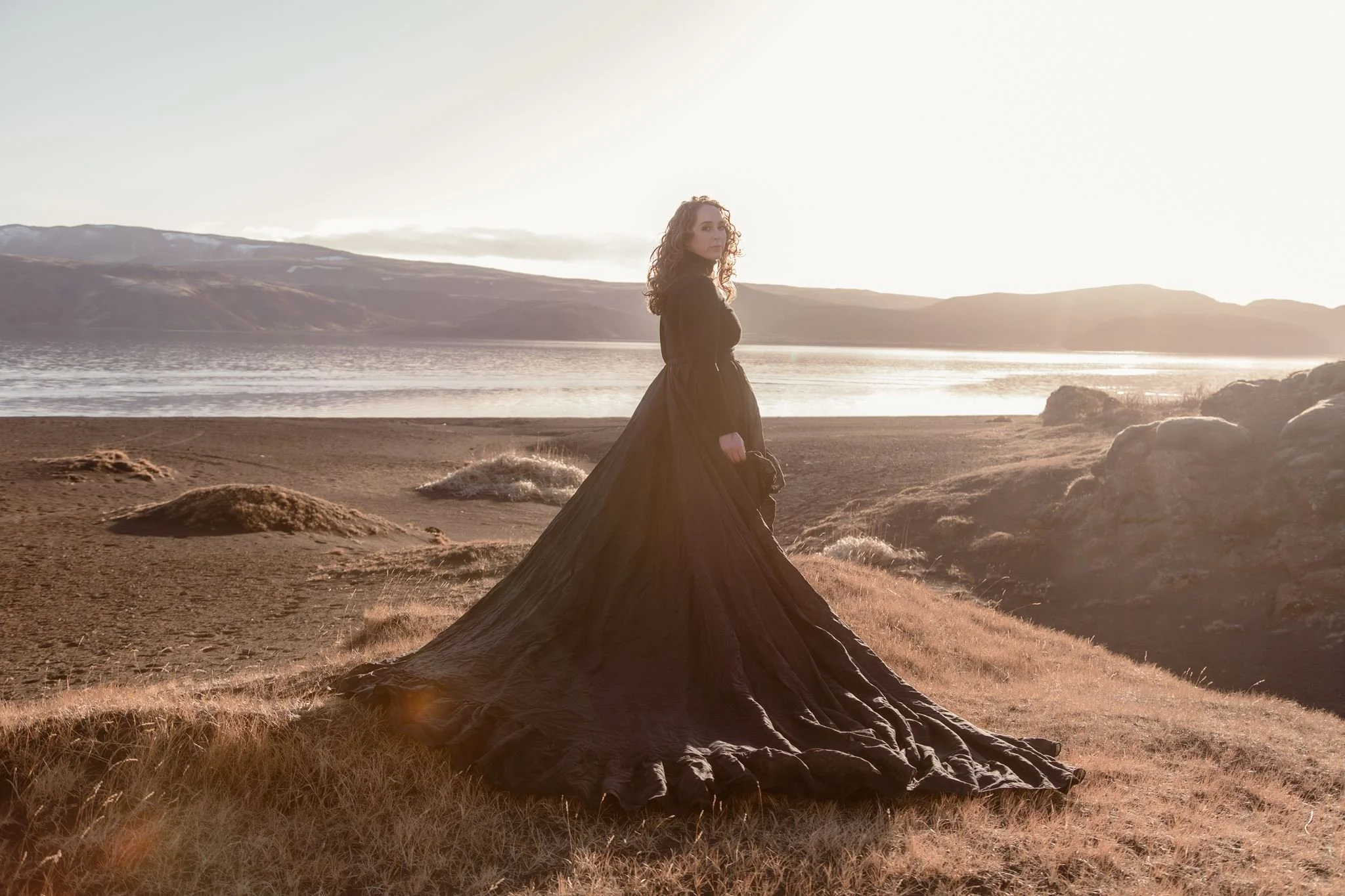 personal brand photoshoot Iceland -- client showcases witchy outfit