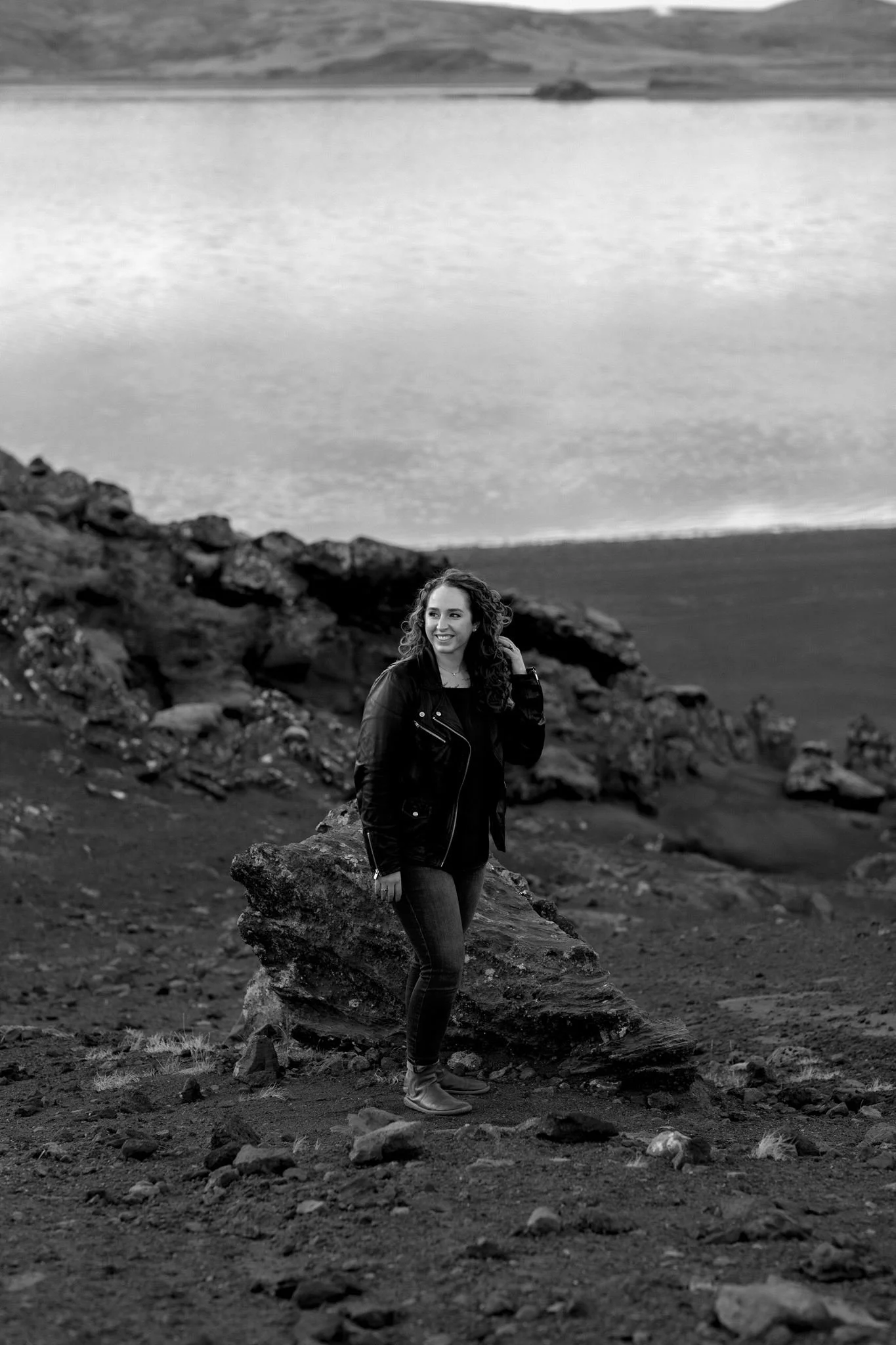 personal brand photoshoot in Iceland at volcanic location