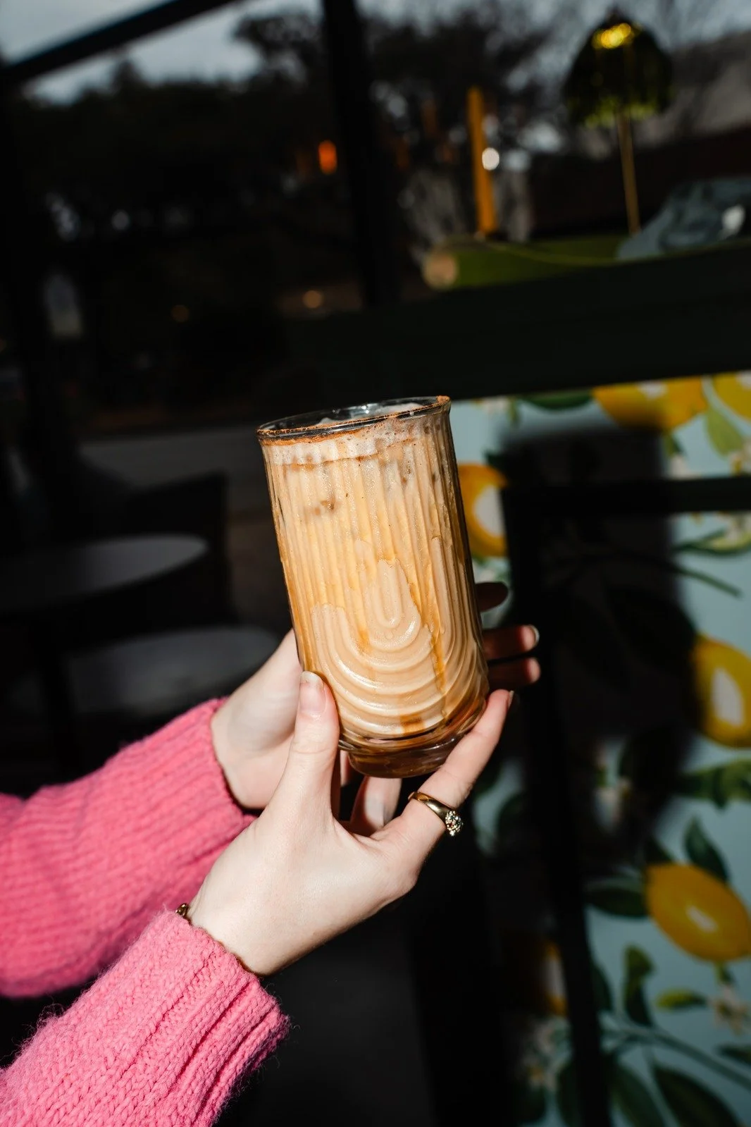 An iced shaken espresso drink made with your choice of milk, homemade honey and vanilla syrup, shaken until smooth and topped with a sprinkle of cinnamon and salt.