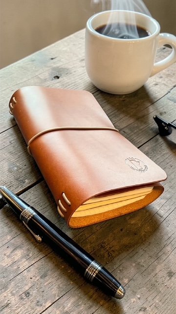 Leather traveler’s notebook cover trifold handmade journal cover