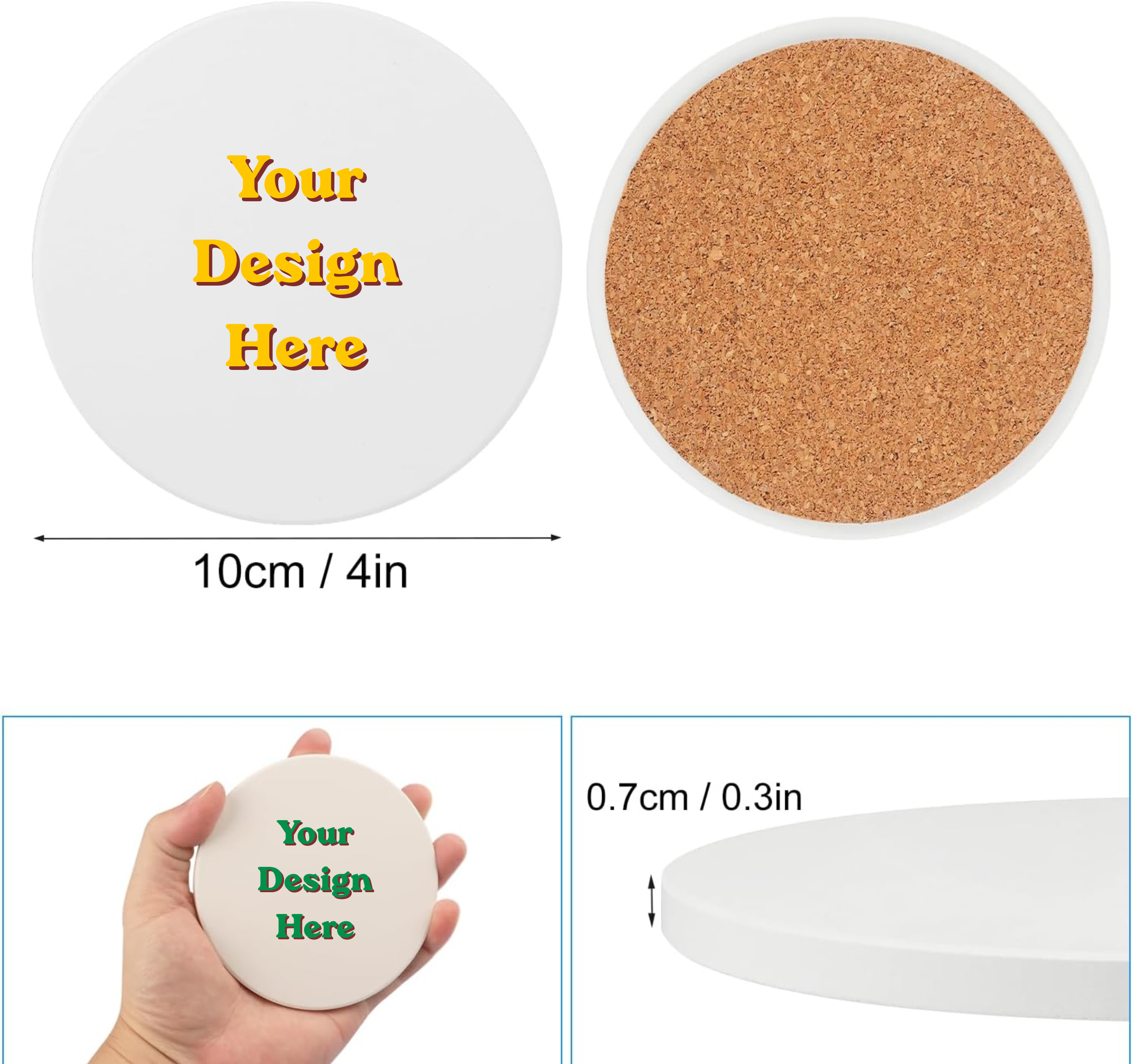 Ceramic Coaster — Full Colour UV Printed