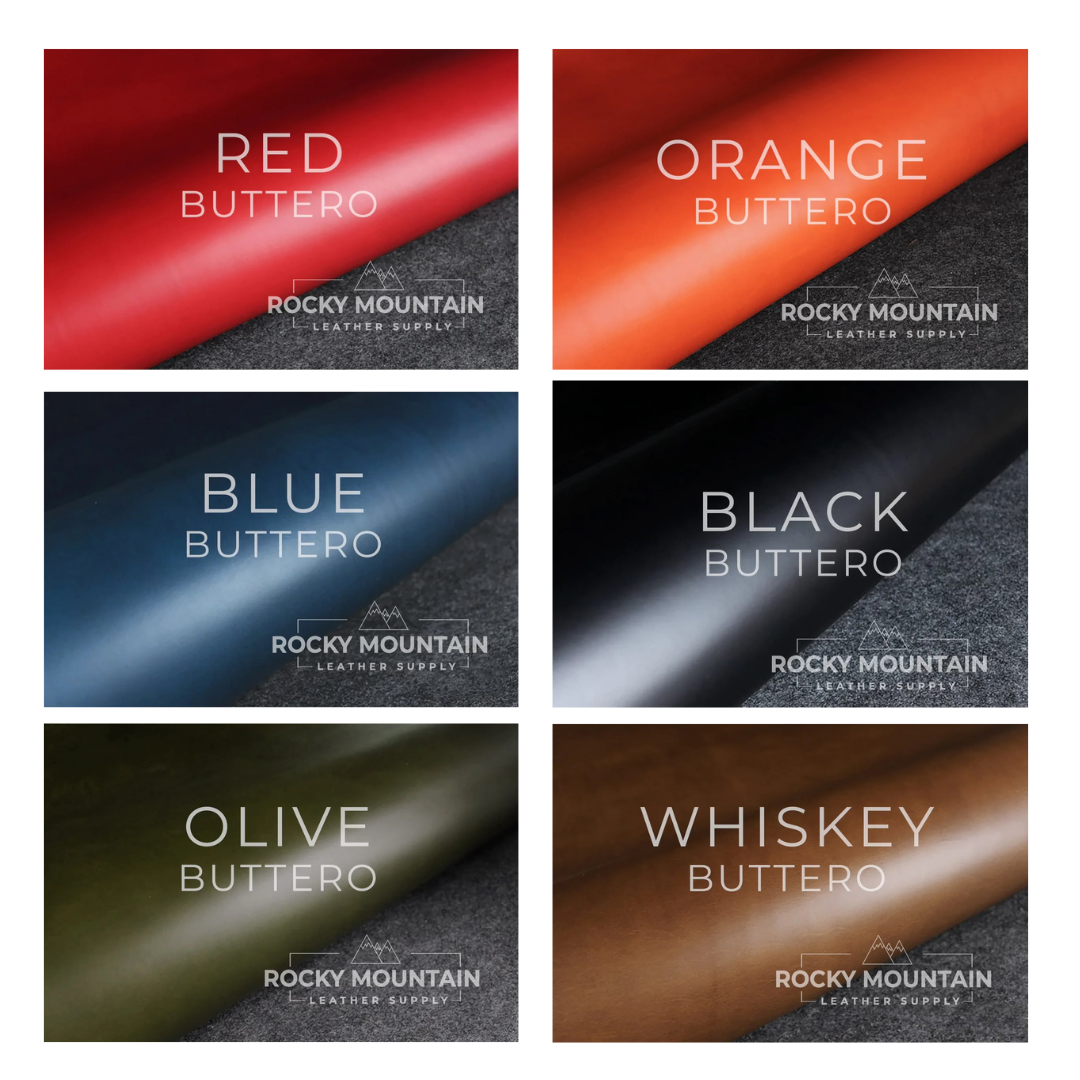 Full grain vegetable tanned Buttero leather 6 colours