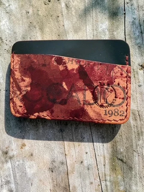 horizontal card holder handcrafted art shell cordovan