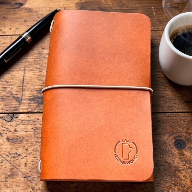 A5 leather traveler’s notebook cover handmade