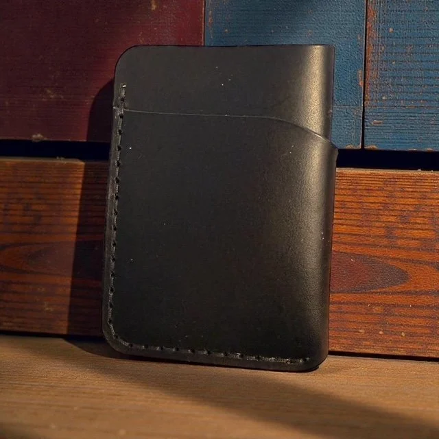Handcrafted Vertical Leather Card Holder | Customizable | J.A.B. Leatherworks