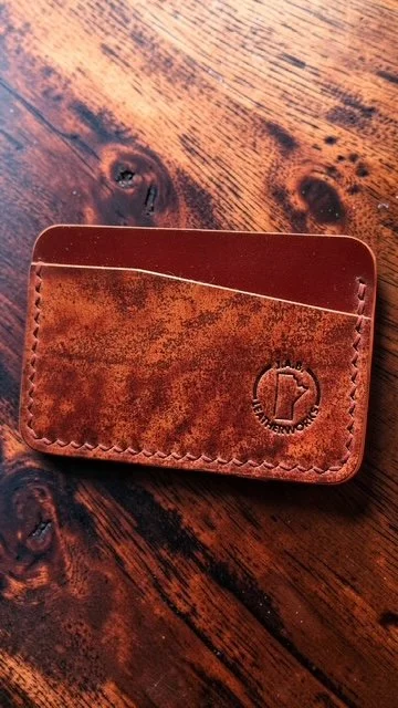No. 60 — Art Shell Cordovan Horizontal Card Holder — Handcrafted, One-of-One, Ready to Ship