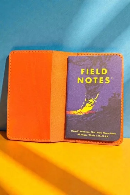 Full Grain Leather Field Notes Folio | Notebook Cover with Card Pockets | J.A.B. Leatherworks