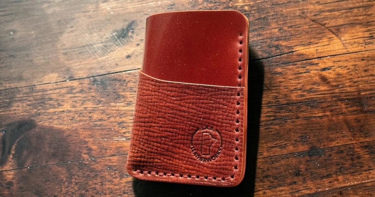 No. 56 — Two-Texture Shell Cordovan Vertical Card Holder — Handcrafted, One-of-One, Ready to Ship
