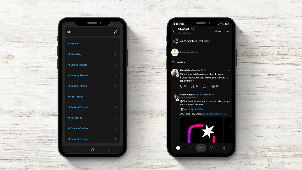 threads posts in a community example in threads app