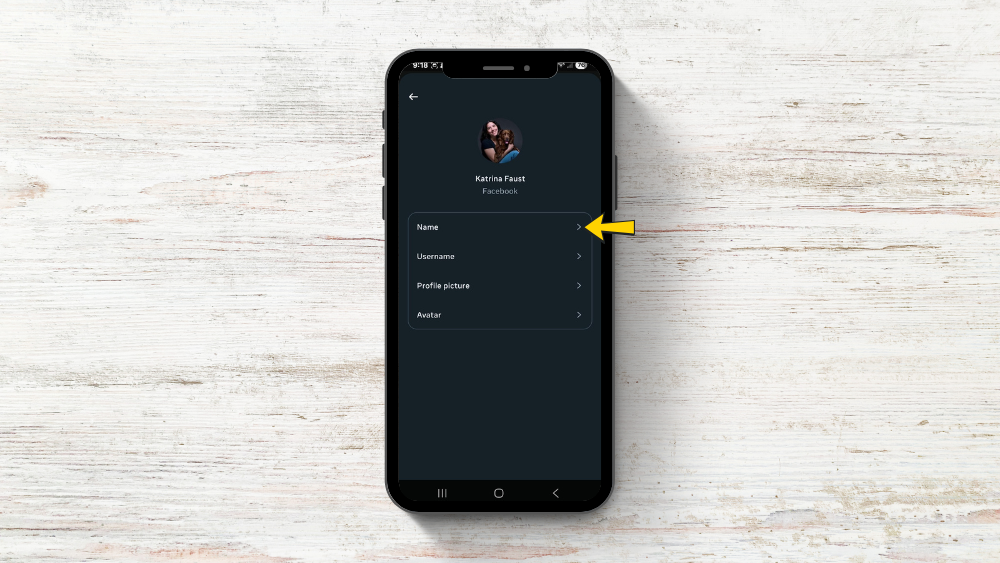 screenshot of where you change your name on facebook mobile with maiden name option