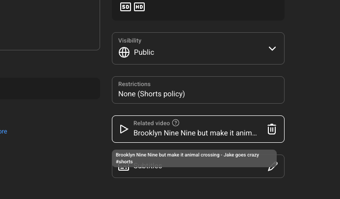 youtube screenshot showing how to add a related video to drive community engagement and incease watch time on channel