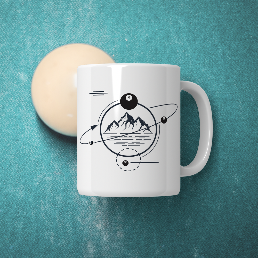 Planet 8 Ball - 15 oz. Ceramic Coffee Mug with a Big Handle for a Billiard  Lover  Pool Sharks 247