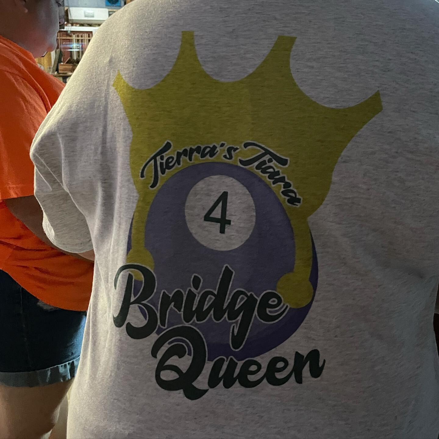 When you know a pool shark that is a bridge queen, you make her a shirt! #bridge #bridgequeen #Billiardsbridge #fourball