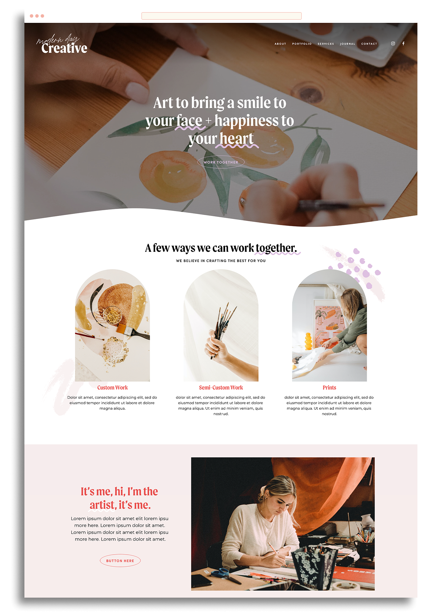 Modern squarespace website template, DIY website