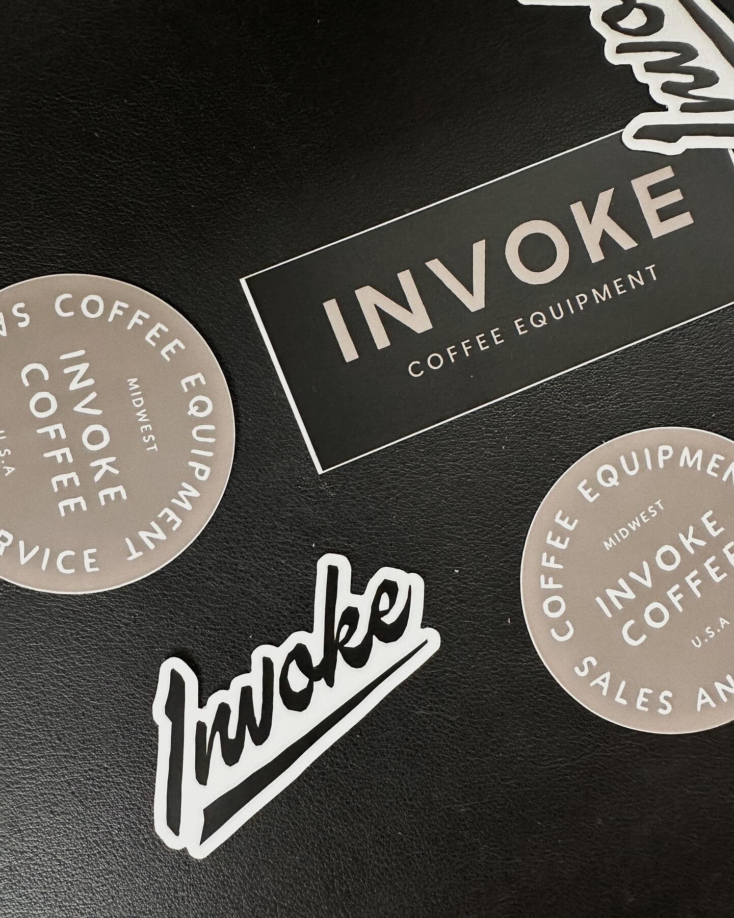 custom stickers for @invokecoffeetech &mdash; the area&rsquo;s best espresso nerds