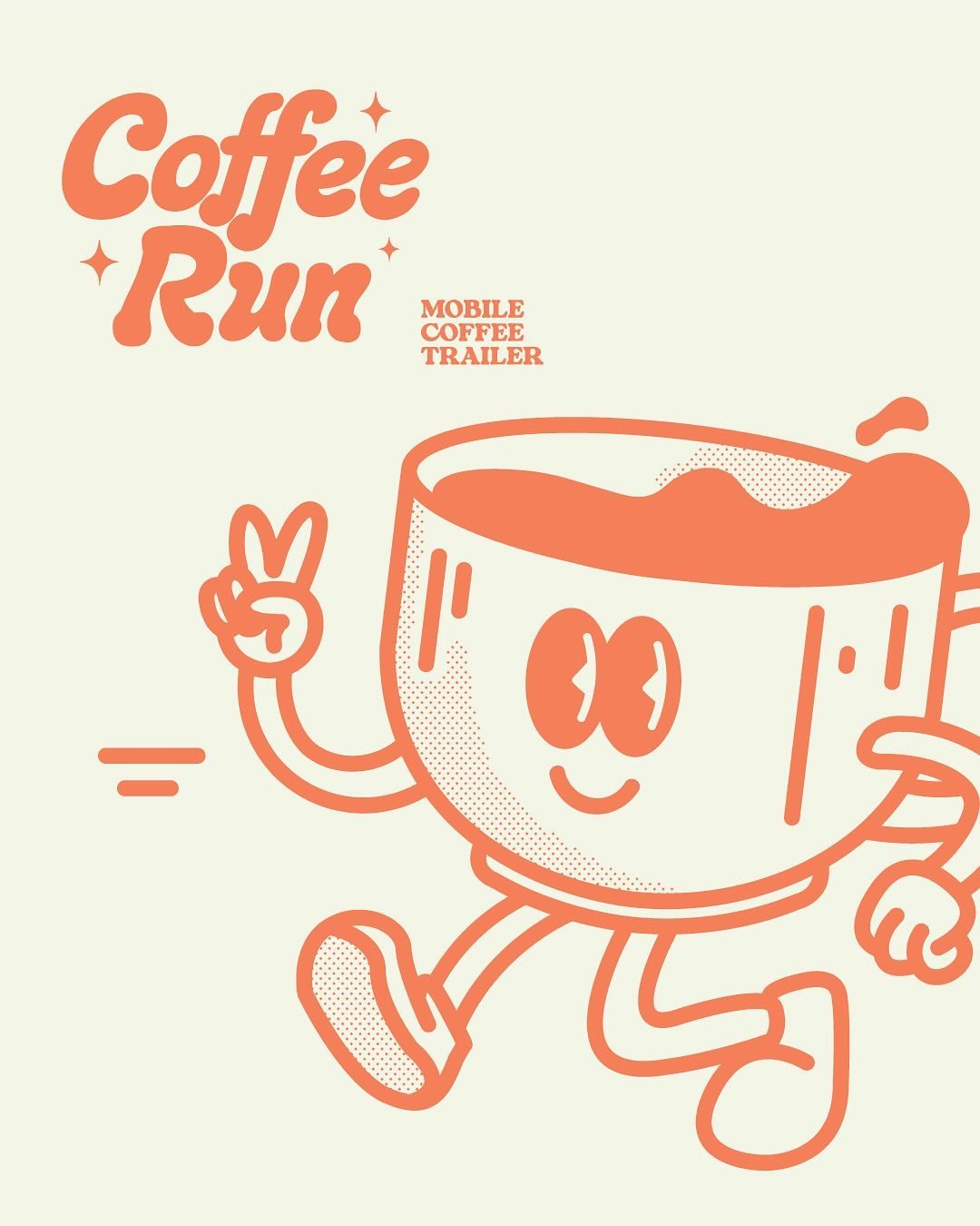 Checkout the branding package created for @ytowncoffeerun! It was such a joy to work with Darla and Anna as they put in the hard work to create this new mobile coffee trailer. I had a blast creating this custom mascot, hand lettered type, and overall