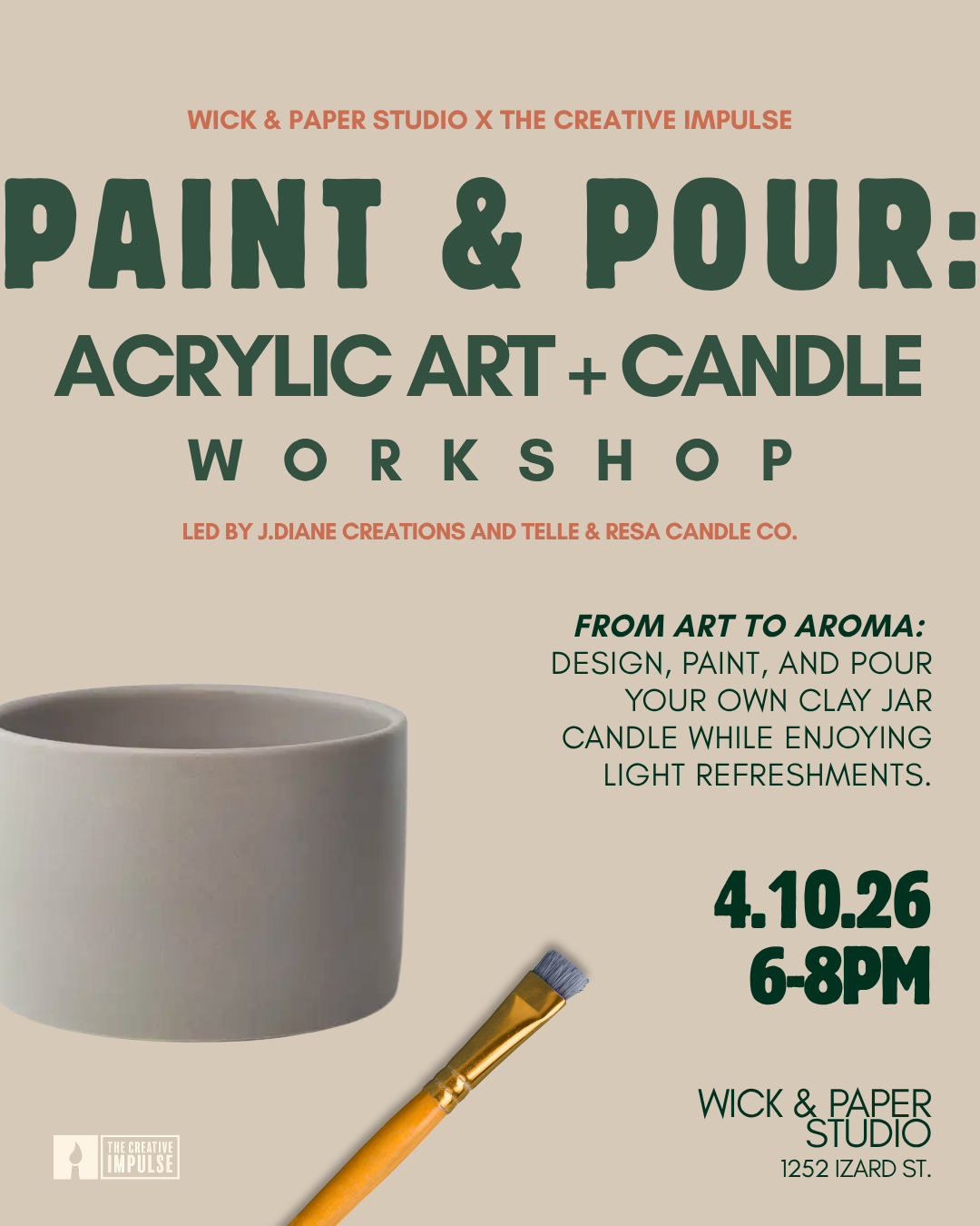PAINT &amp; POUR: ACRYLIC ART + CANDLE WORKSHOP