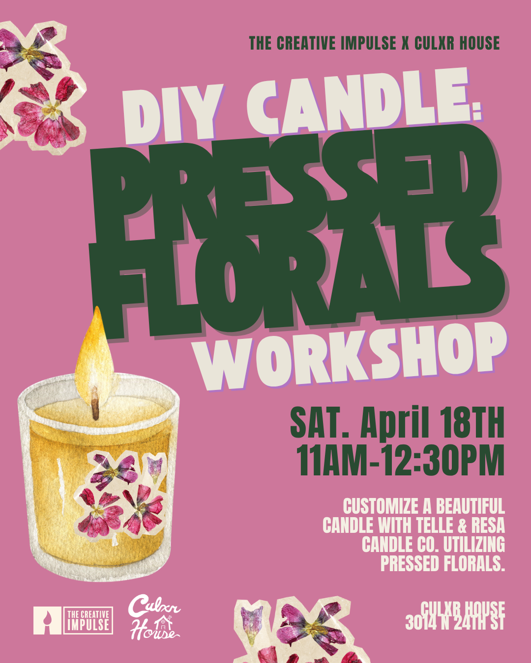 DIY CANDLE: PRESSED FLORALS WORKSHOP