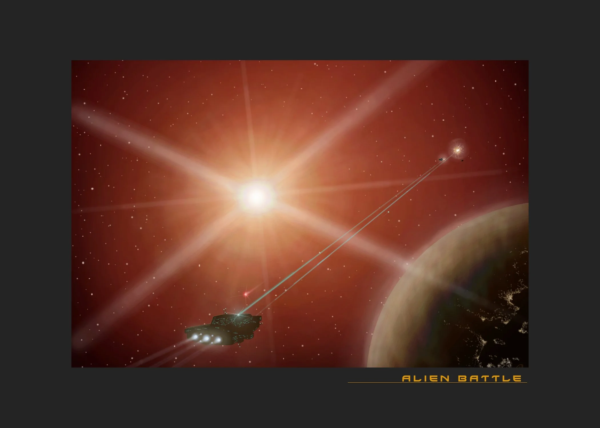 Alien Battle 5x7 print