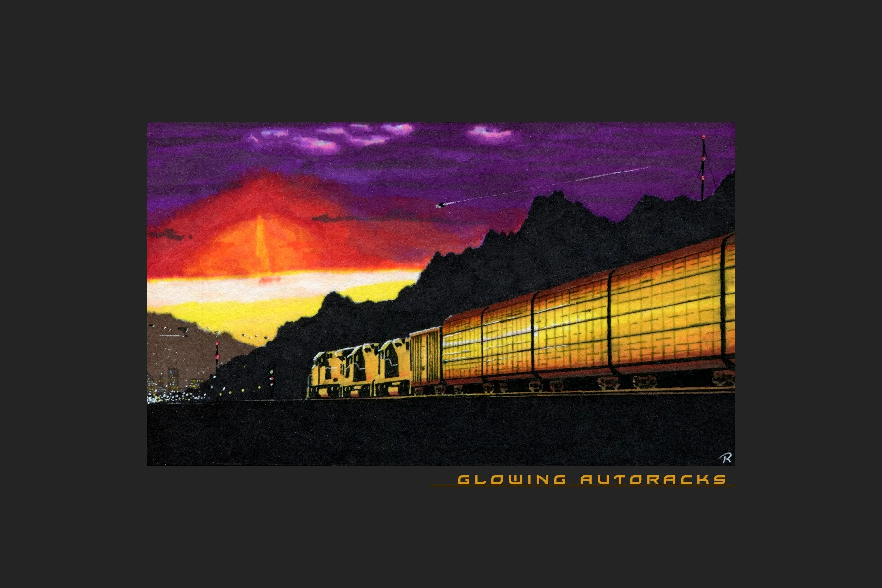 Glowing Autoracks 4x6 print