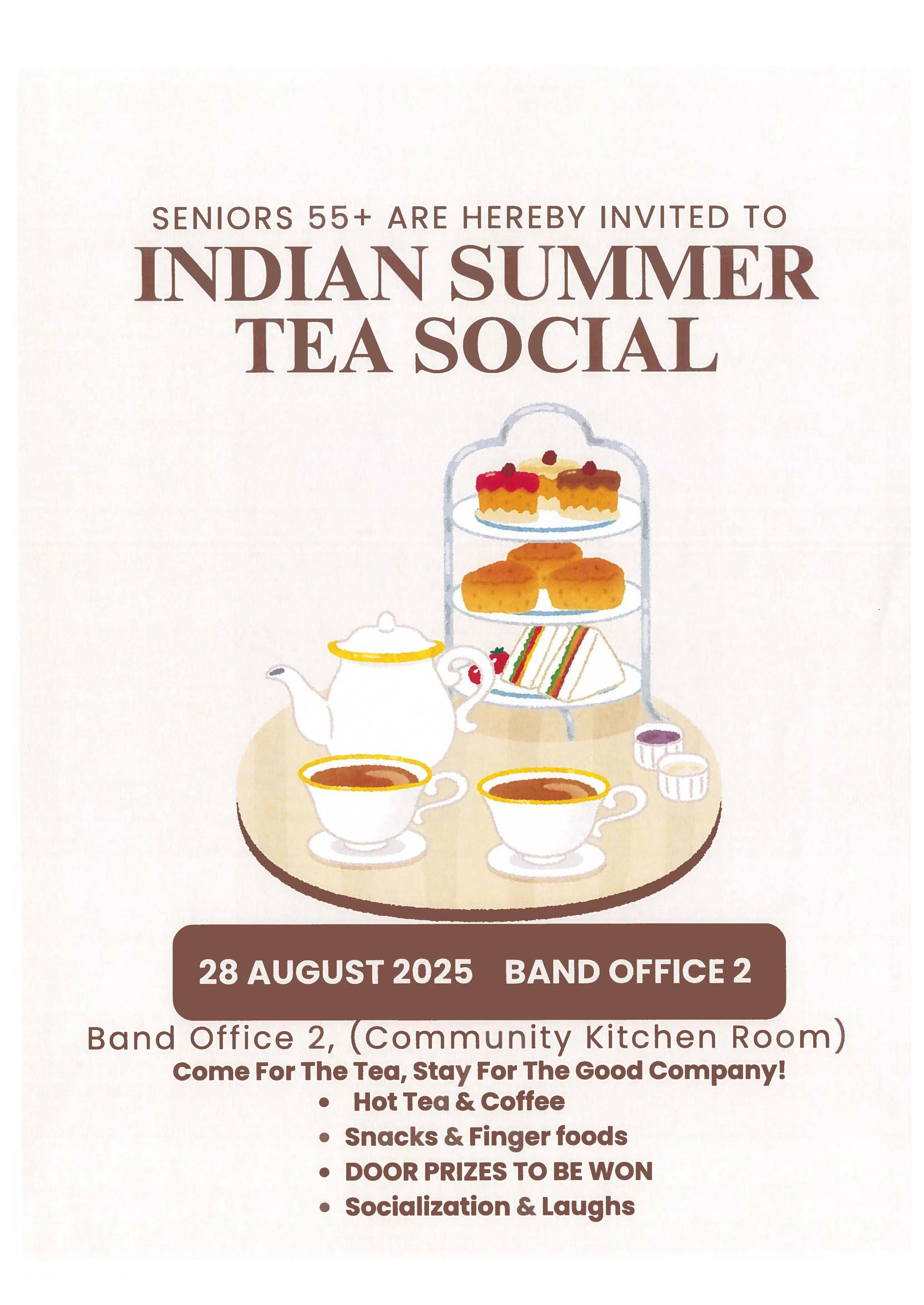 Calling all Seniors 55+! - Summer Tea Social!
