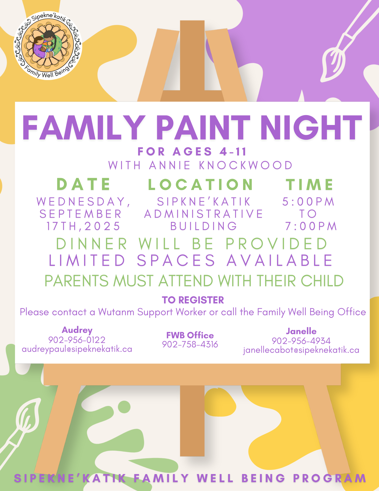 Family Paint Night with the Sipekne'katik Family Well Being Program & Annie Knockwood!