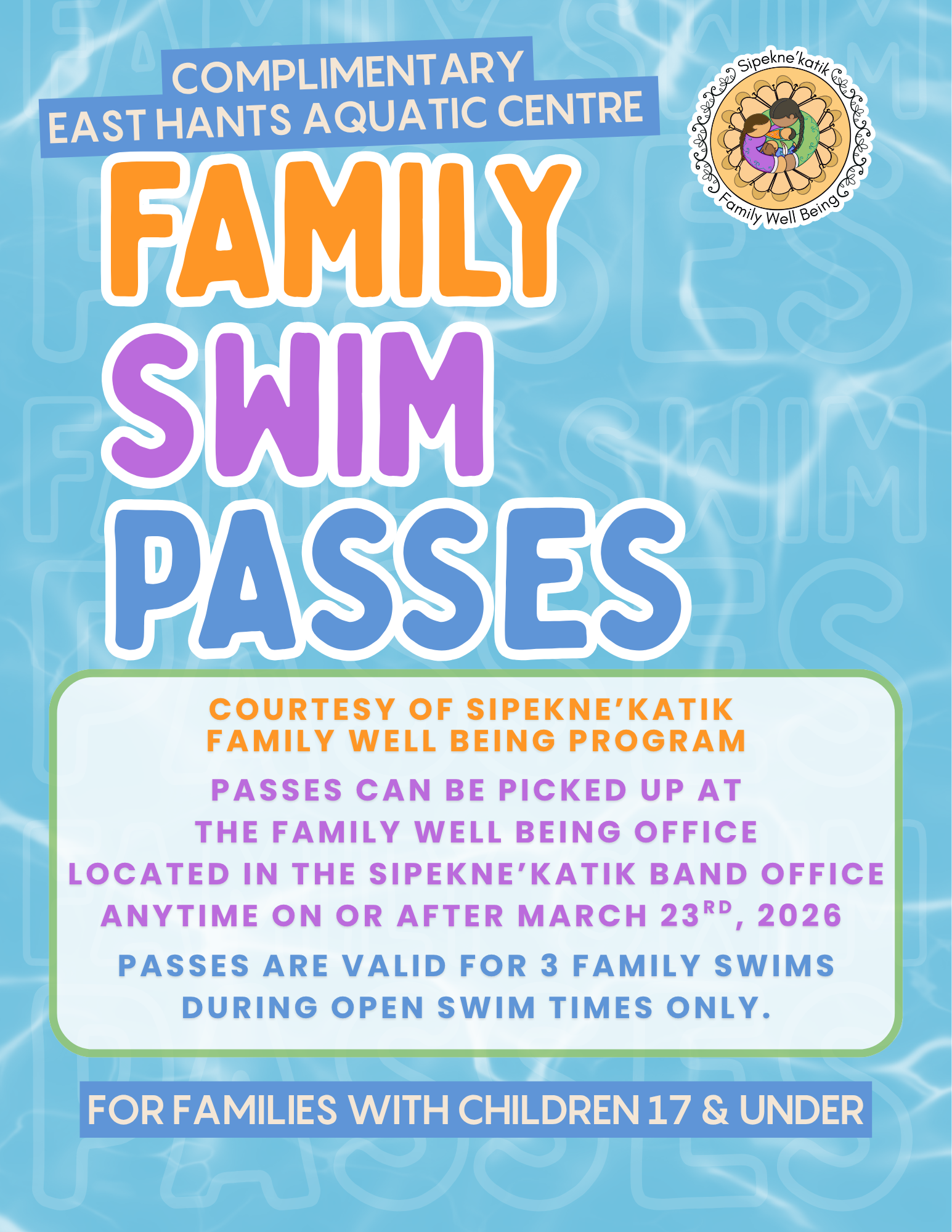 Complementary Swim Passes 