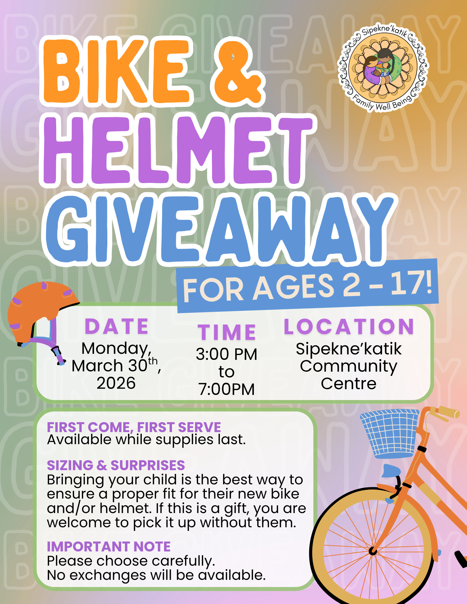 Bike & Helmet Giveaway