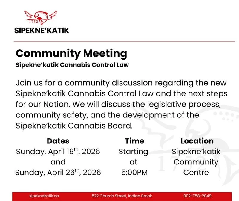 Community Meeting: Sipekne’katik Cannabis Control Law 