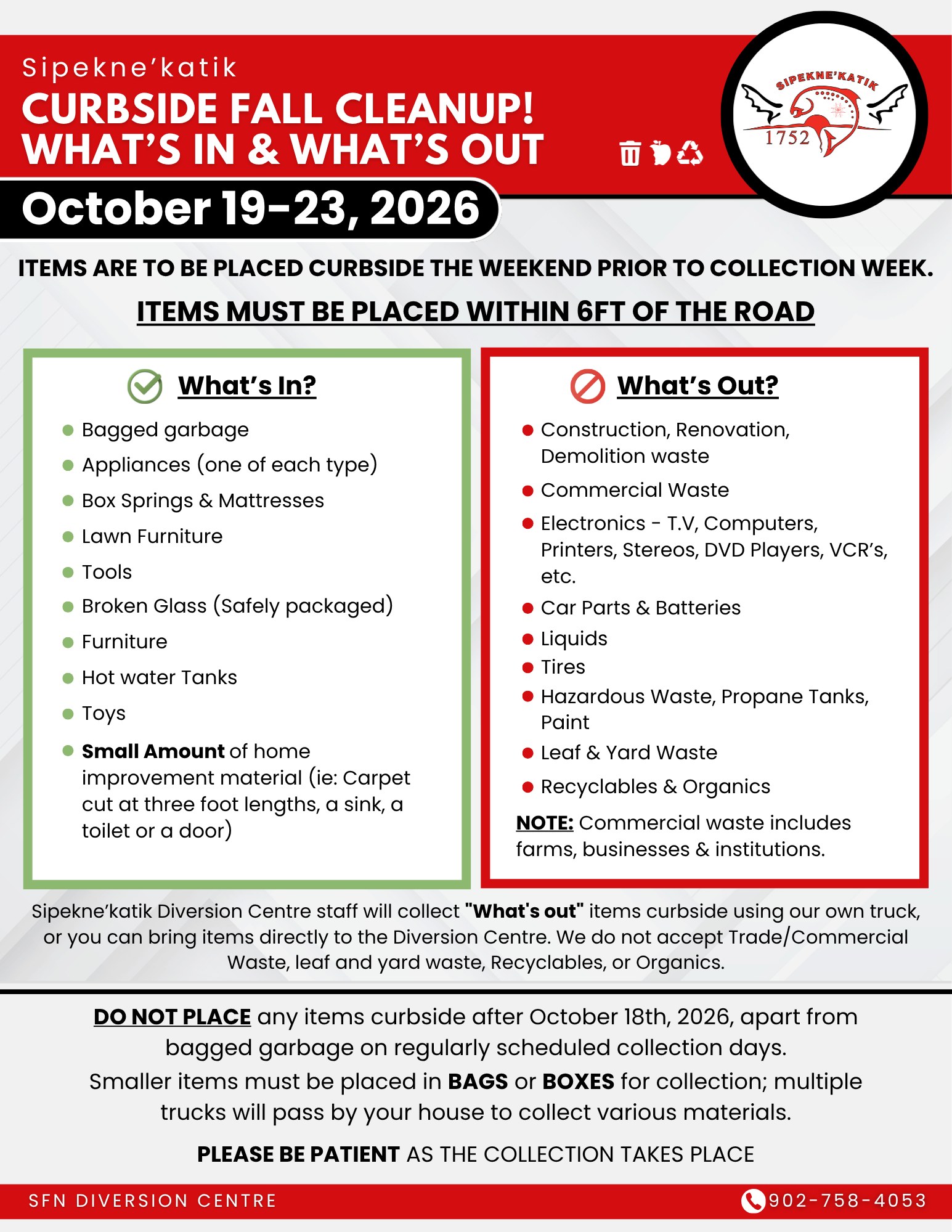 Sipekne'katik Curbside Fall Cleanup