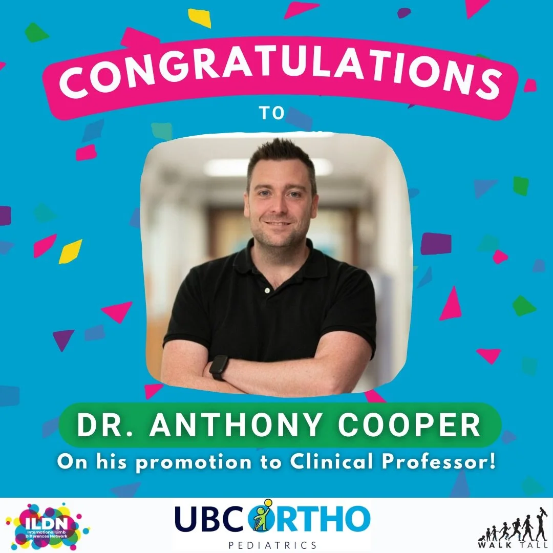 The International Limb Differences Network is pleased to congratulate Dr. Anthony Cooper on his promotion to Clinical Professor.

Dr. Cooper&rsquo;s leadership in pediatric limb reconstruction and deformity correction continues to advance care for ch