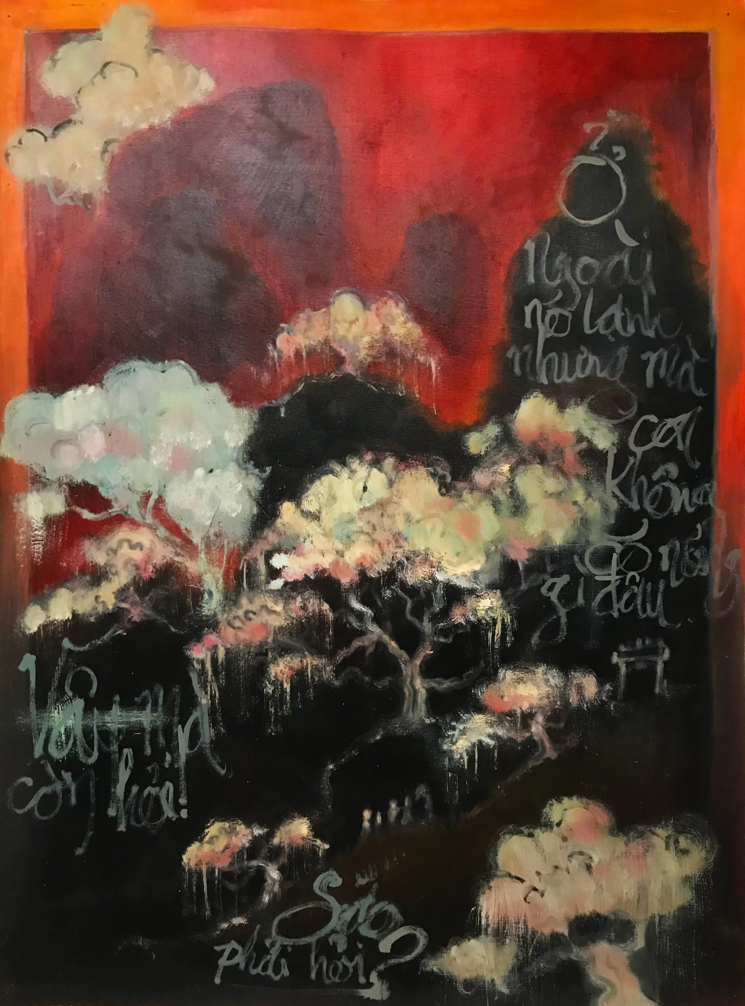 Abstract #2, oil on paper, SOLD