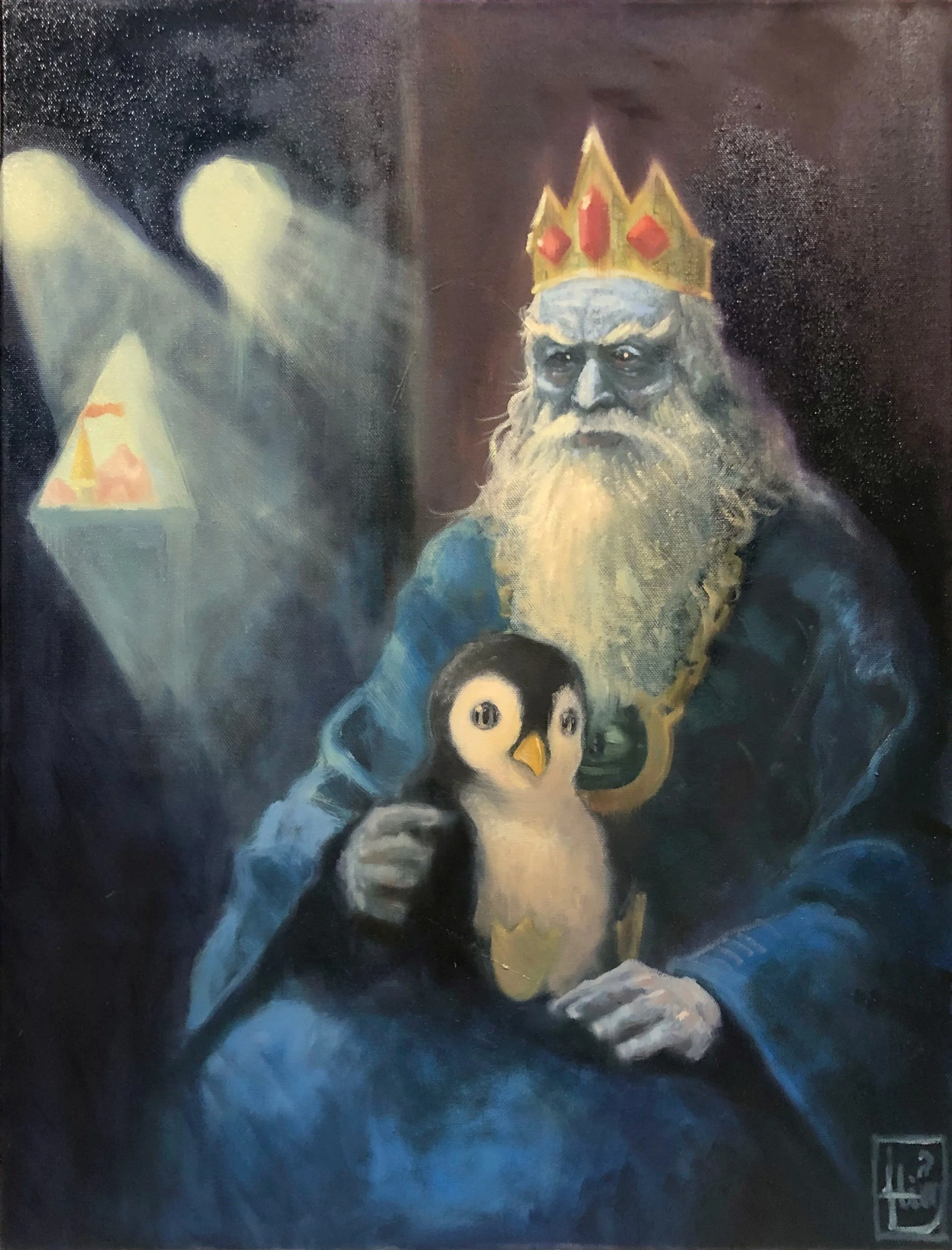 The Mad Frozen Monarch (2024) - oil on canvas, $400.00