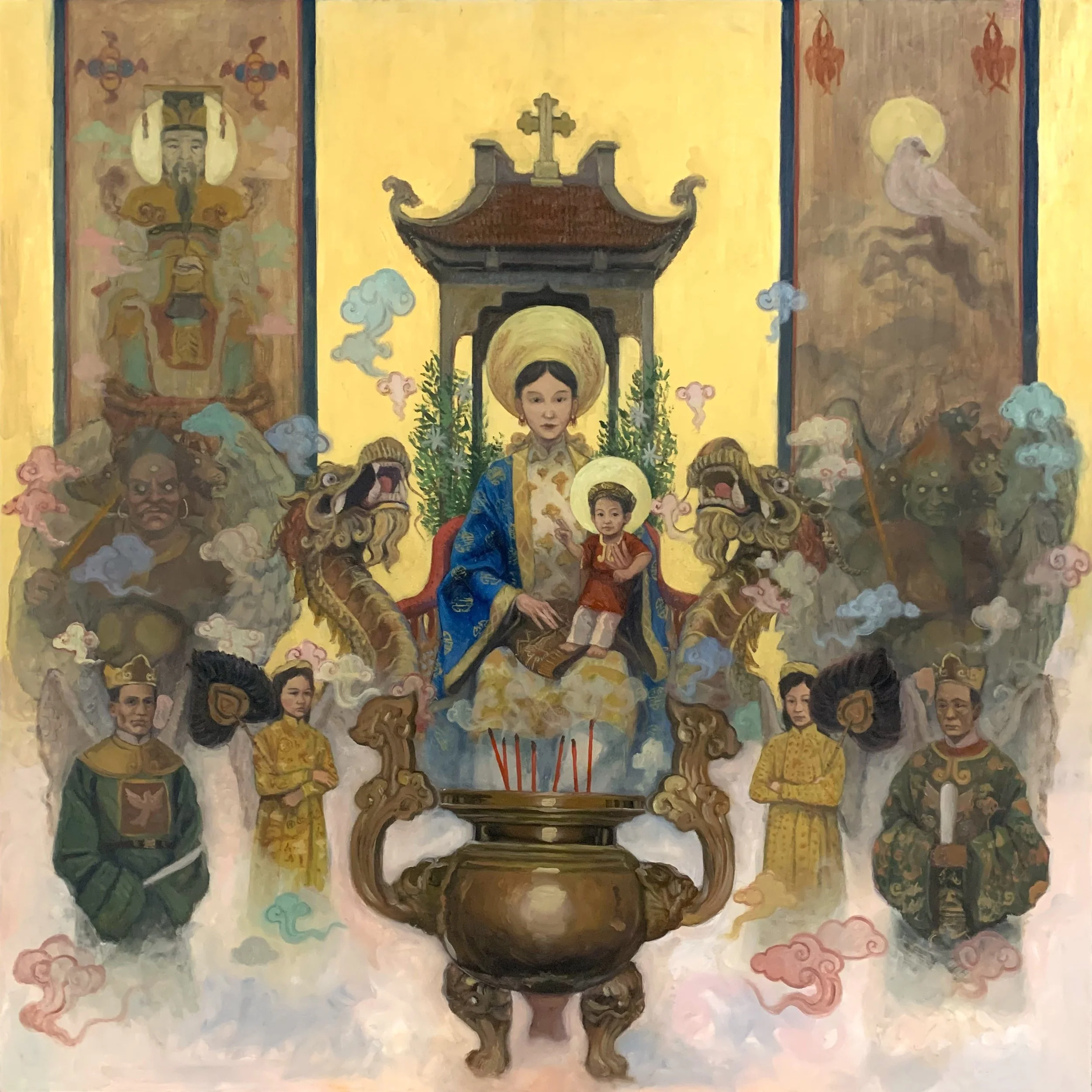Duc Ba Me Thien Chua (2025) - 36" x 36", oil on panel, $1495.00