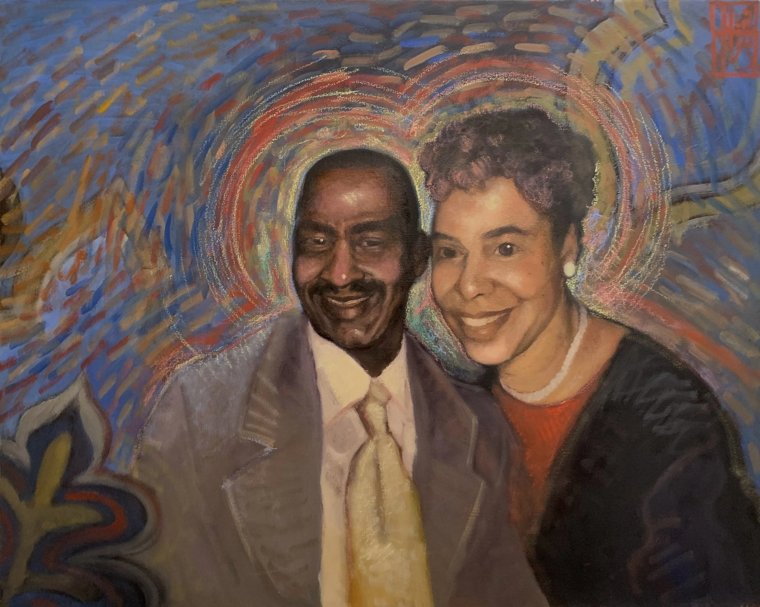 Portrait of Neighbor Couple (2025) - oil on canvas, SOLD
