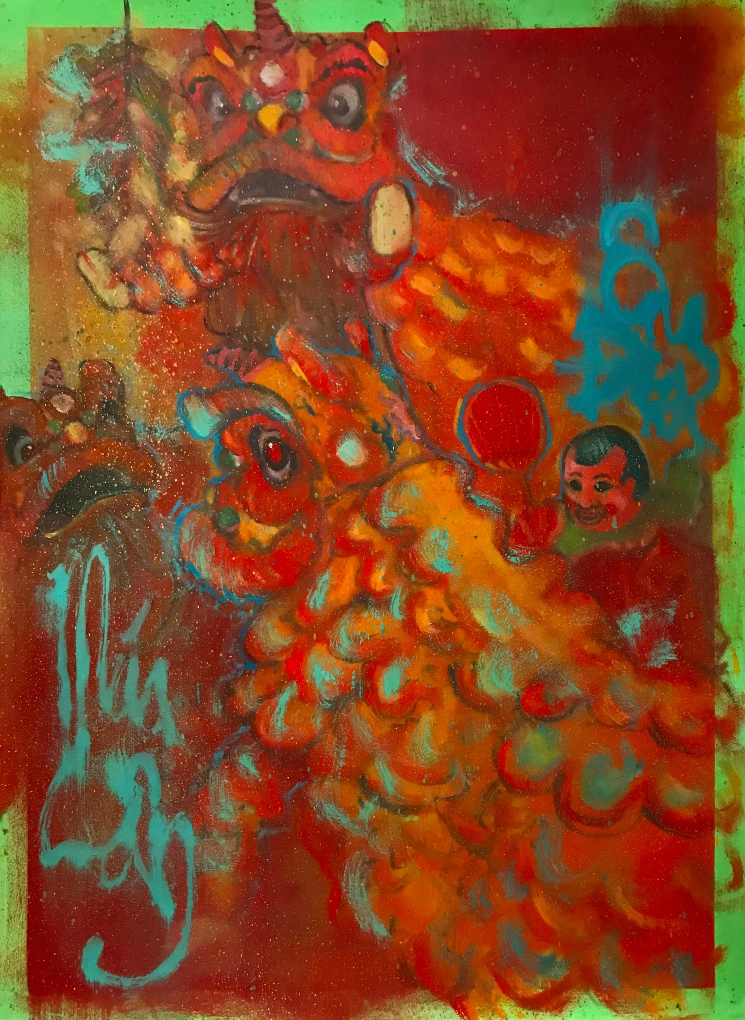 Abstract #3, oil on paper, SOLD