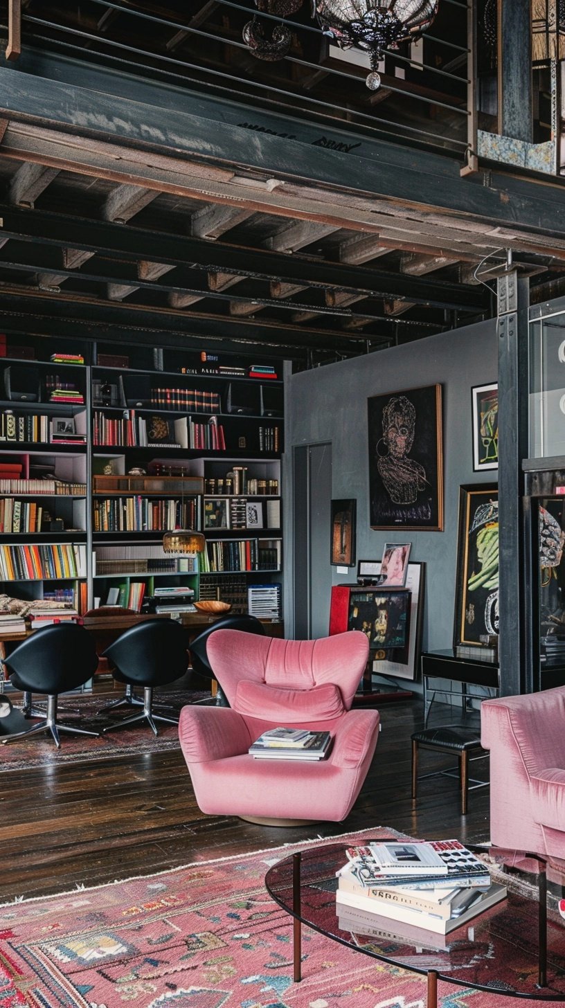 Pink in Masculine Interiors Break Gender Norms with Bold Design