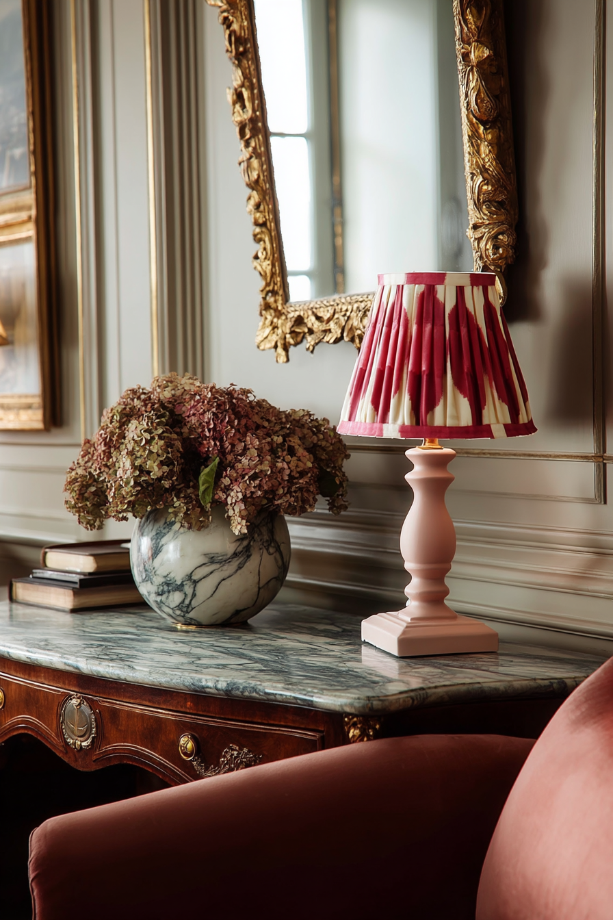 pleated lampshade trend 2026 romantic maximalism interior 2