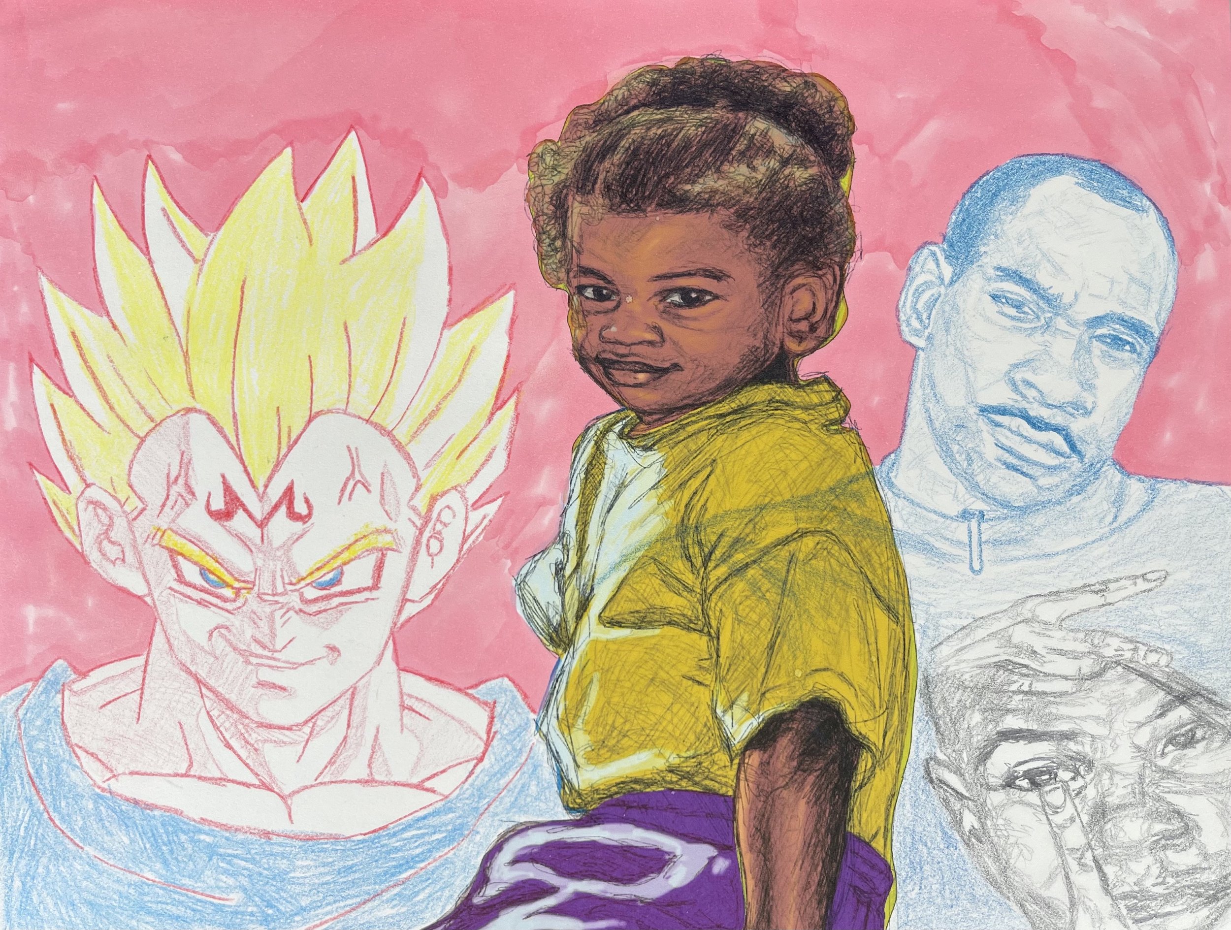 Title: Majin Vegeta
Size: 8.5x11 inch
Media: mixed media
Year: 2021