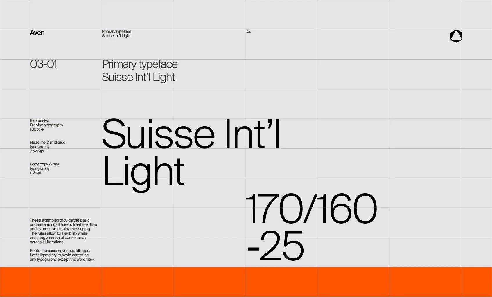 Bild eines Farbtonsamples oder einer Designbeschreibung für die Schriftart 'Suisse Int’l Light'.