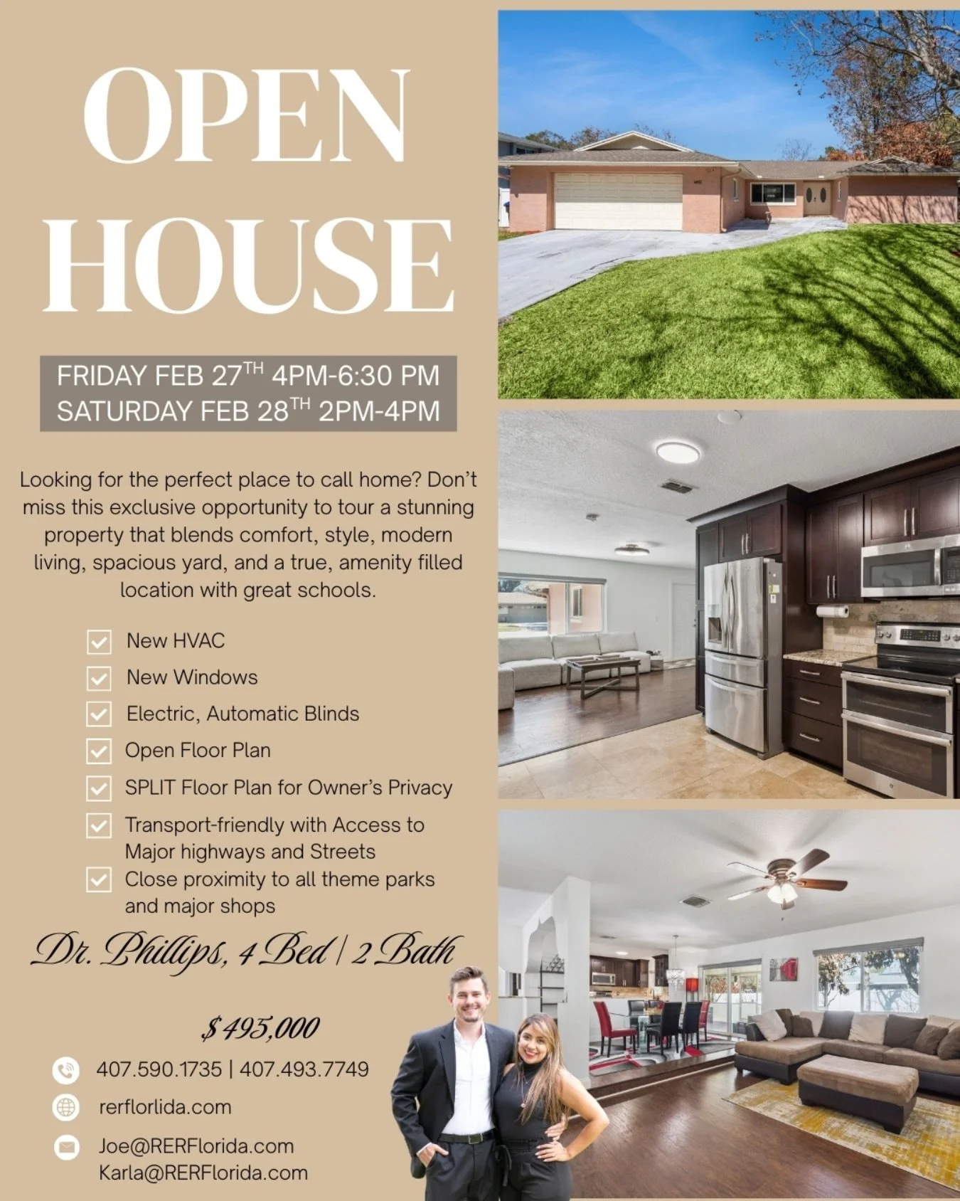 Come and see us at our newest listing this weekend in Dr Phillips: 6812 Tamarind Circle, Orlando, FL 32819

A property that is ready for your personal stamp, this 4 Bedroom, 2 Bath home has a lot to offer: Newer HVAC, Newer Double Pane Windows, Elect